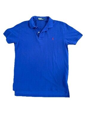 Polo Ralph Lauren Polo Shirt Mens Medium Royal Blue Red Pony Short Sleeve